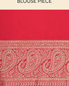 Ruby Pink Paisley Patterned Saree image number 5